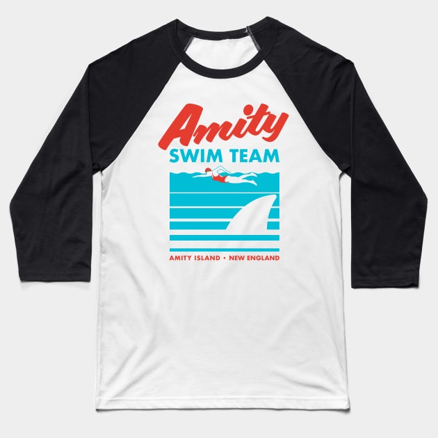 Amity Swim Team Baseball T-Shirt by CaptHarHar